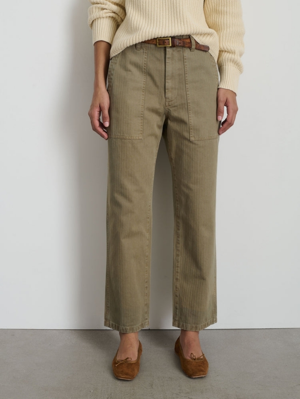 ALEX MILL Neil Pant In Herringbone, Vintage Olive, Size 0 - Picture 11 of 12